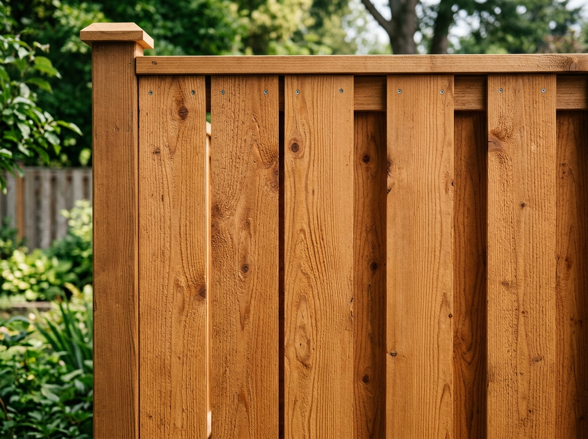 Premium cedar wood privacy fence installation